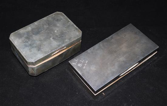 2 silver cigarette boxes